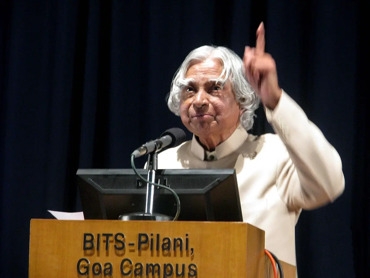 Photograph of A.P.J. Abdul Kalam delivering a speech
